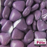 Dragées coeur au chocolat Lilas