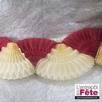Guirlande éventail Bicolore Bordeau et Ivoire