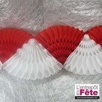 Guirlande éventail Bicolore Rouge et Blanc