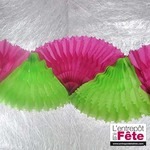 Guirlande éventail Bicolore Vert et Rose