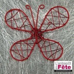 Mini Papillon en métal Rouge