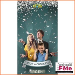 Canons à confettis argent