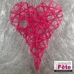 Coeur en rotin Rose