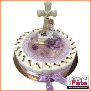 Gateau de dragée communion fille