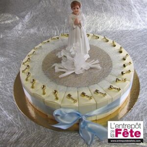 Gateau de dragée communion garçon calice