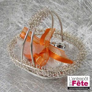 Boîte en métal panier en osier rond