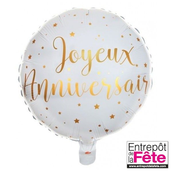 Ballon Helium Joyeux Anniversaire - L'Entrepôt de la Fête