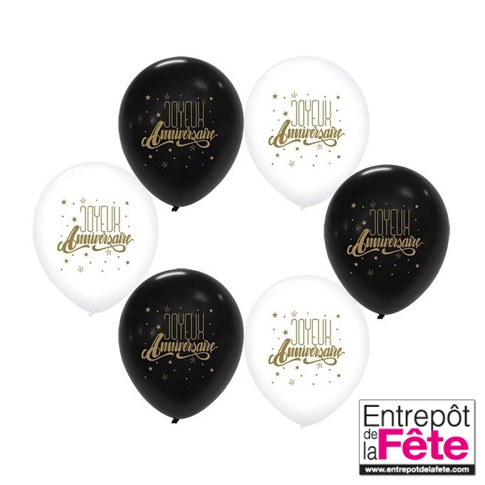 Ballons anniversaire noir