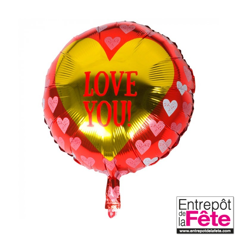 BALLON HELIUM LOVE YOU - L'Entrepôt de la Fête