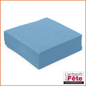 Lot de 50 serviettes voie sèche couleur bleu azur.