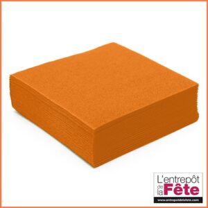 photo d'un lot de 50 serviettes voie sèche orange mandarine