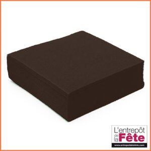 image d'un lot de 50 serviettes voie sèche couleur marron cacao.