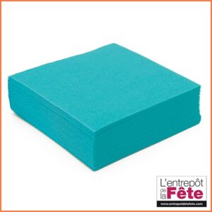 image d'un lot de 50 serviettes voie sèche bleu turquoise.