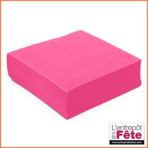 image d'un lot de 50 serviettes voie sèche rose fuchsia.