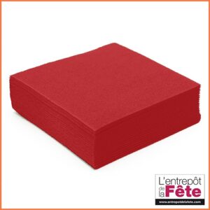 Lot de 50 serviettes voie sèche rouge.