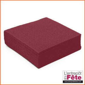 serviettes voie sèche rouge bordeaux X50.