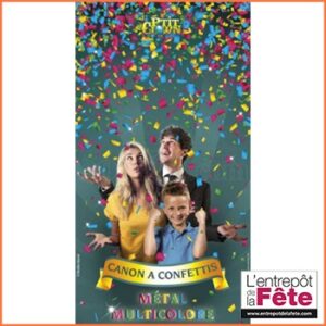 Petit canon à confettis - papier motif coeurs - L'Entrepôt de la Fête