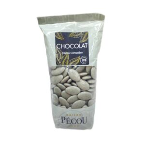 L'image représente un sachet de dragées chocolat Pécou gris. de 500 g
