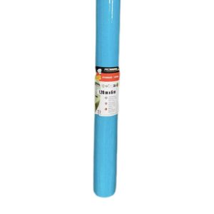 photo d'un rouleau de nappe spunbond bleu turquoise dans son emballage de 1.2m pour 6 m de nappe.