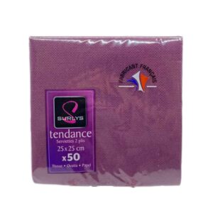 paquet de 50 serviettes jetables violettes prune.