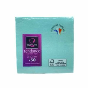 Serviettes jetables bleu caraïbes x50