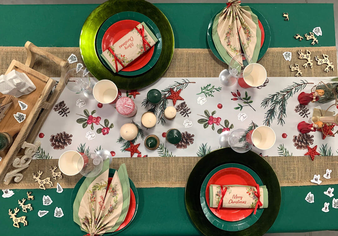 Une table de fêtes : Merry Christmas