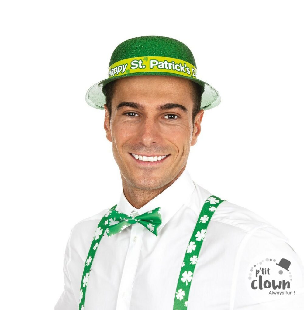 chapeau melon en plastique vert